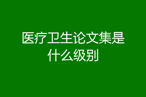 医疗卫生论文集是什么级别