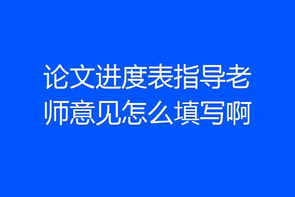 论文进度表指导老师意见怎么填写啊