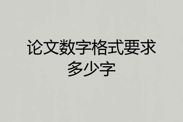 论文数字格式要求多少字