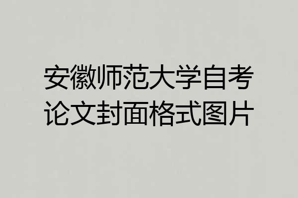 安徽师范大学自考论文封面格式图片