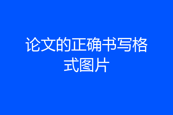 论文的正确书写格式图片