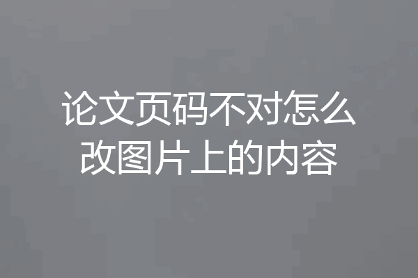 论文页码不对怎么改图片上的内容