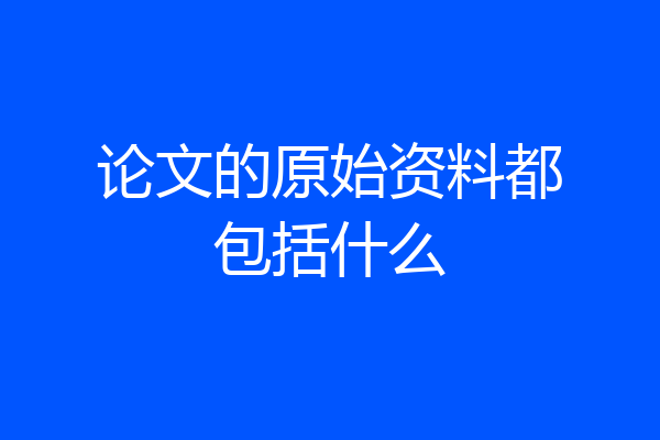 论文的原始资料都包括什么