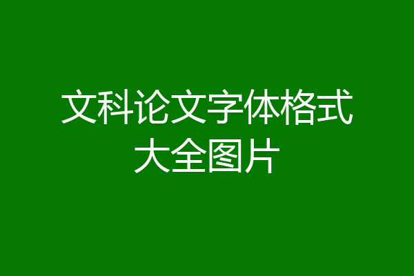 文科论文字体格式大全图片