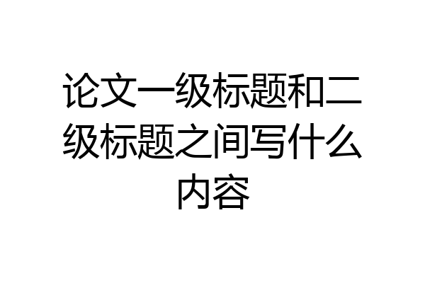 论文一级标题和二级标题之间写什么内容