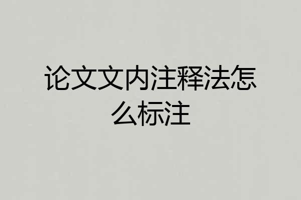 论文文内注释法怎么标注