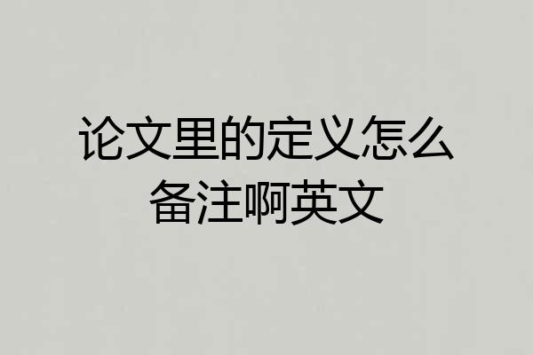 论文里的定义怎么备注啊英文