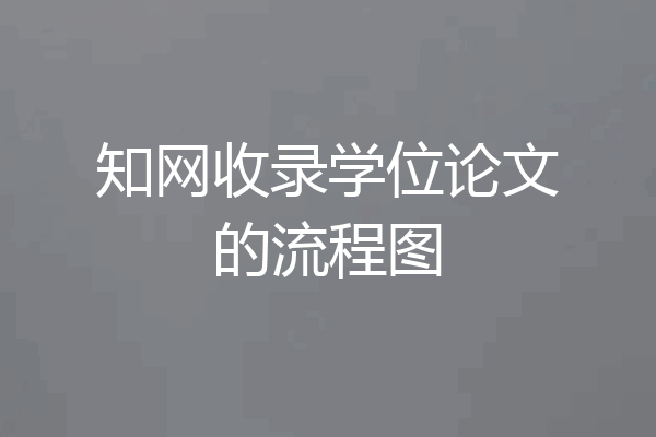 知网收录学位论文的流程图