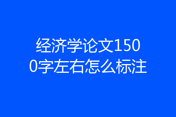 经济学论文1500字左右怎么标注