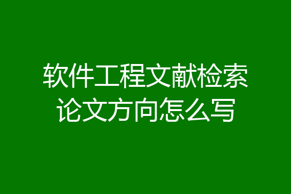 软件工程文献检索论文方向怎么写