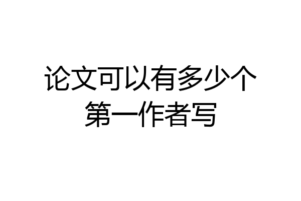 论文可以有多少个第一作者写