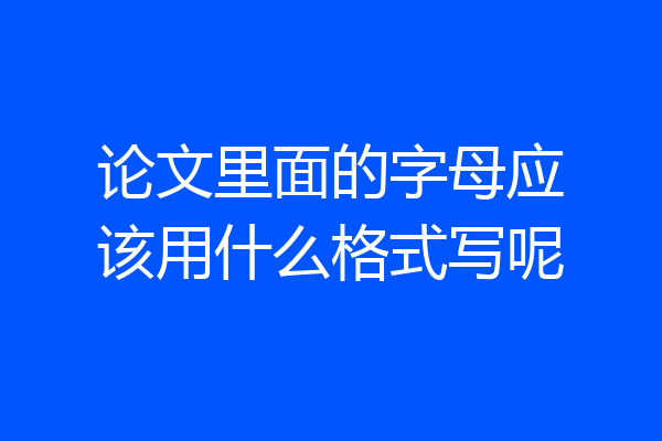 论文里面的字母应该用什么格式写呢