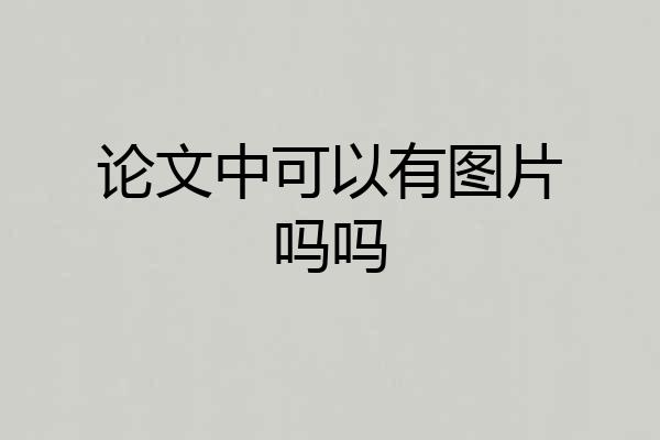 论文中可以有图片吗吗
