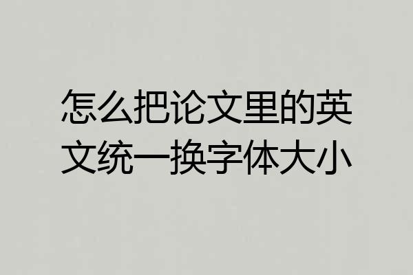 怎么把论文里的英文统一换字体大小