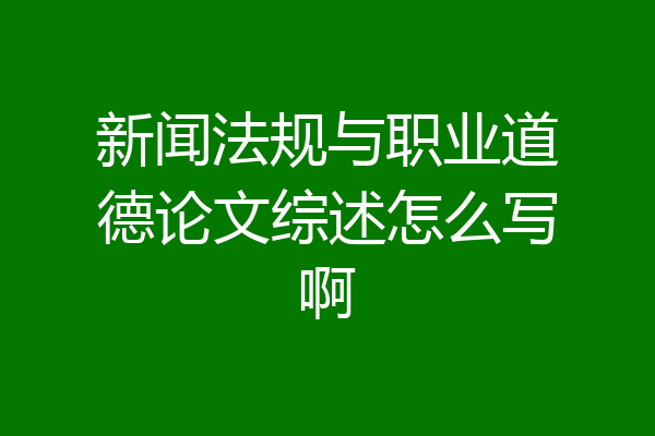 新闻法规与职业道德论文综述怎么写啊