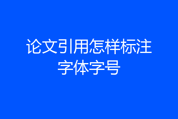 论文引用怎样标注字体字号