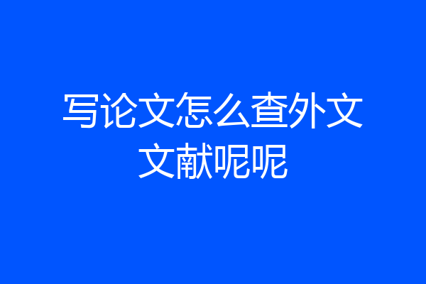 写论文怎么查外文文献呢呢