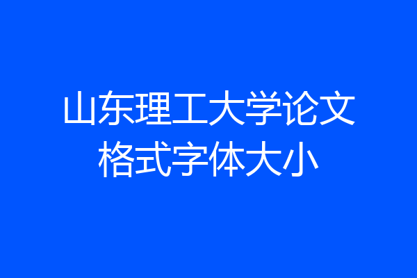 山东理工大学论文格式字体大小