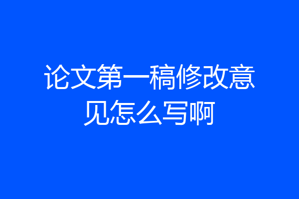 论文第一稿修改意见怎么写啊