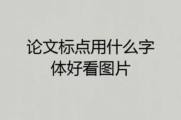 论文标点用什么字体好看图片