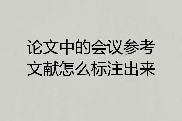 论文中的会议参考文献怎么标注出来