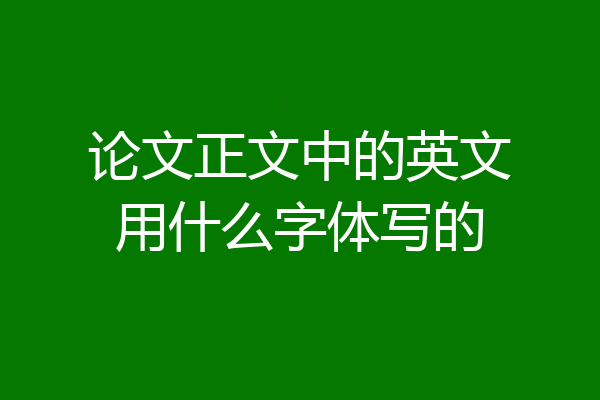 论文正文中的英文用什么字体写的