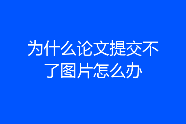 为什么论文提交不了图片怎么办
