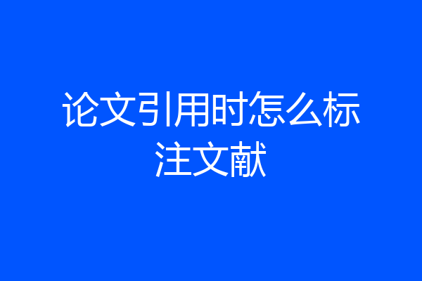 论文引用时怎么标注文献