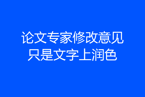 论文专家修改意见只是文字上润色