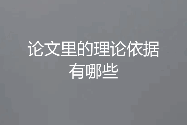 论文里的理论依据有哪些