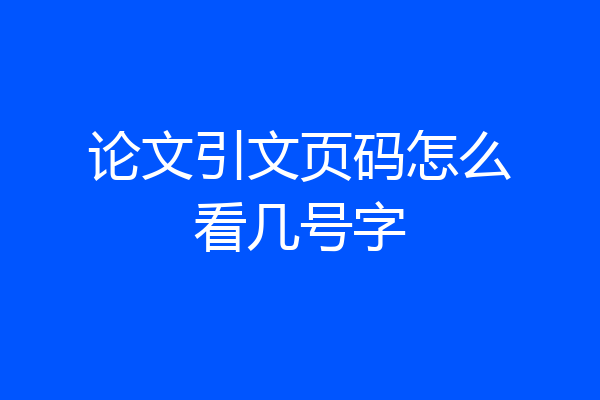 论文引文页码怎么看几号字