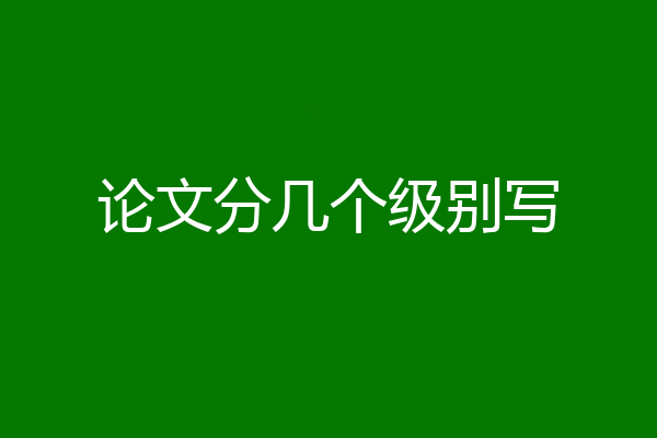论文分几个级别写