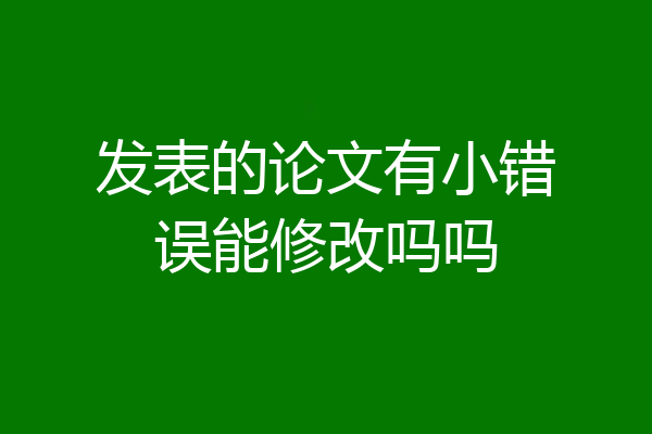 发表的论文有小错误能修改吗吗