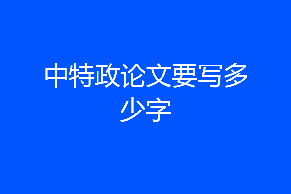 中特政论文要写多少字