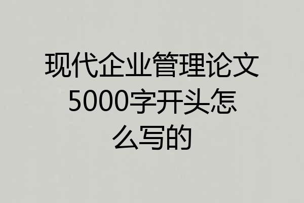 现代企业管理论文5000字开头怎么写的