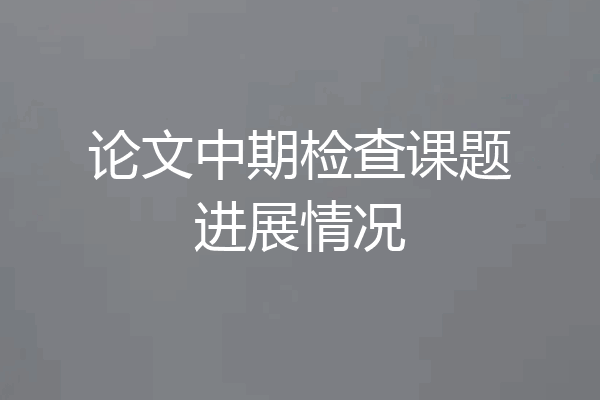 论文中期检查课题进展情况