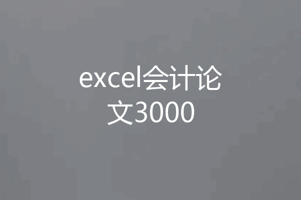 excel会计论文3000