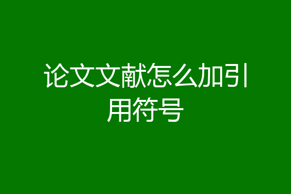 论文文献怎么加引用符号
