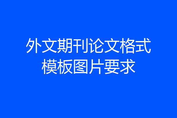 外文期刊论文格式模板图片要求