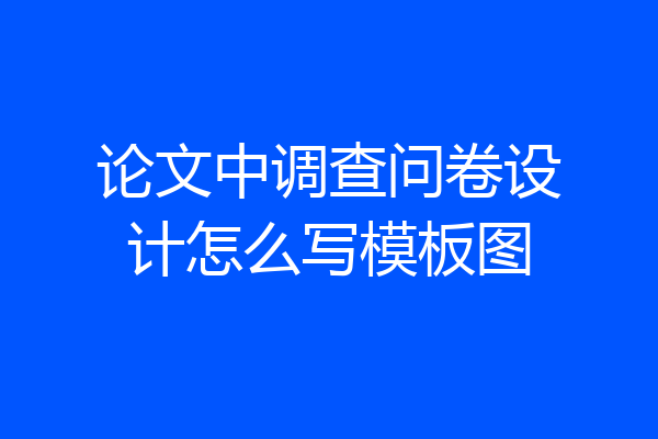 论文中调查问卷设计怎么写模板图