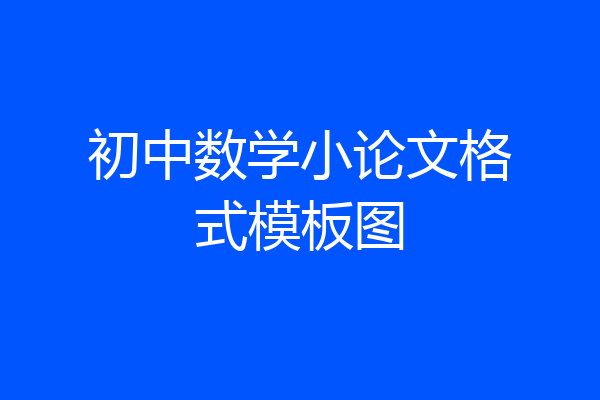 初中数学小论文格式模板图