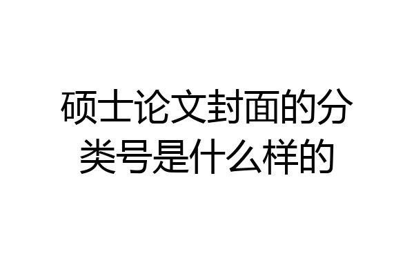 硕士论文封面的分类号是什么样的