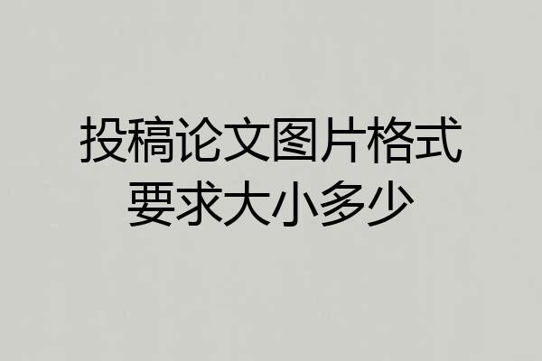 投稿论文图片格式要求大小多少