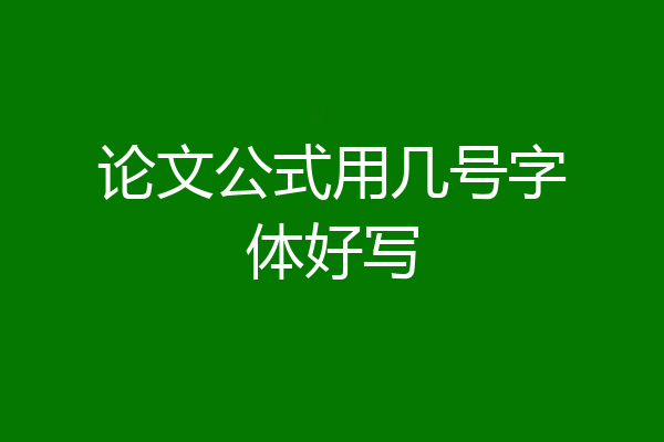 论文公式用几号字体好写