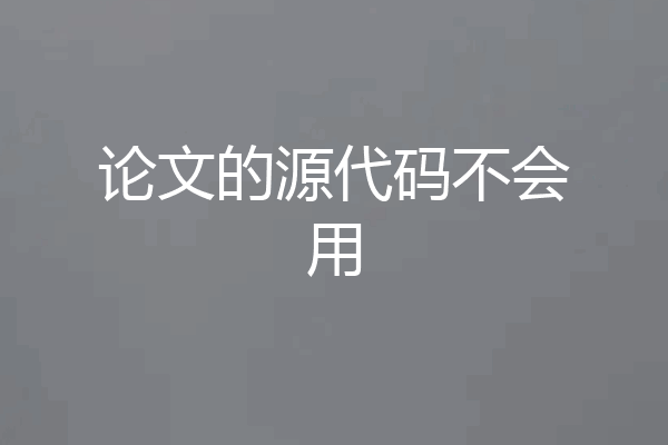 论文的源代码不会用