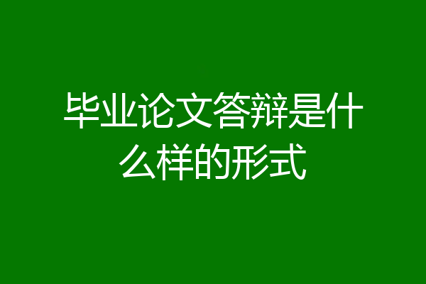 毕业论文答辩是什么样的形式