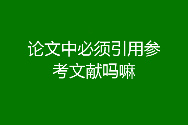 论文中必须引用参考文献吗嘛