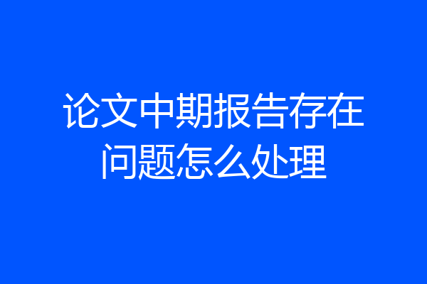论文中期报告存在问题怎么处理