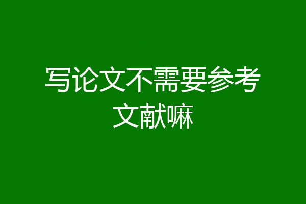 写论文不需要参考文献嘛