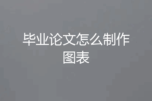 毕业论文怎么制作图表